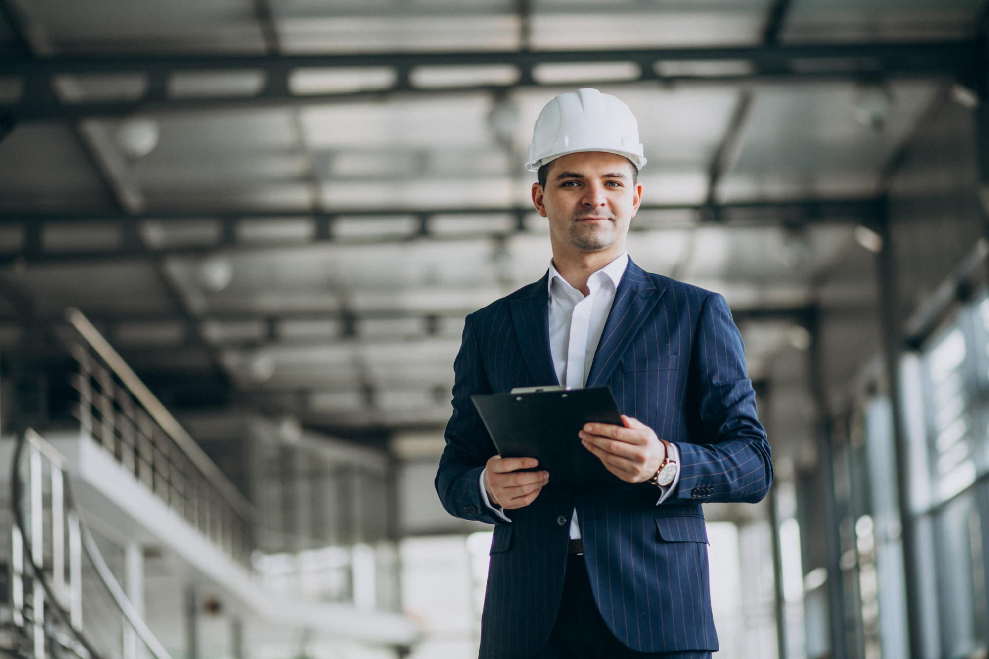 Engineer with hard hat